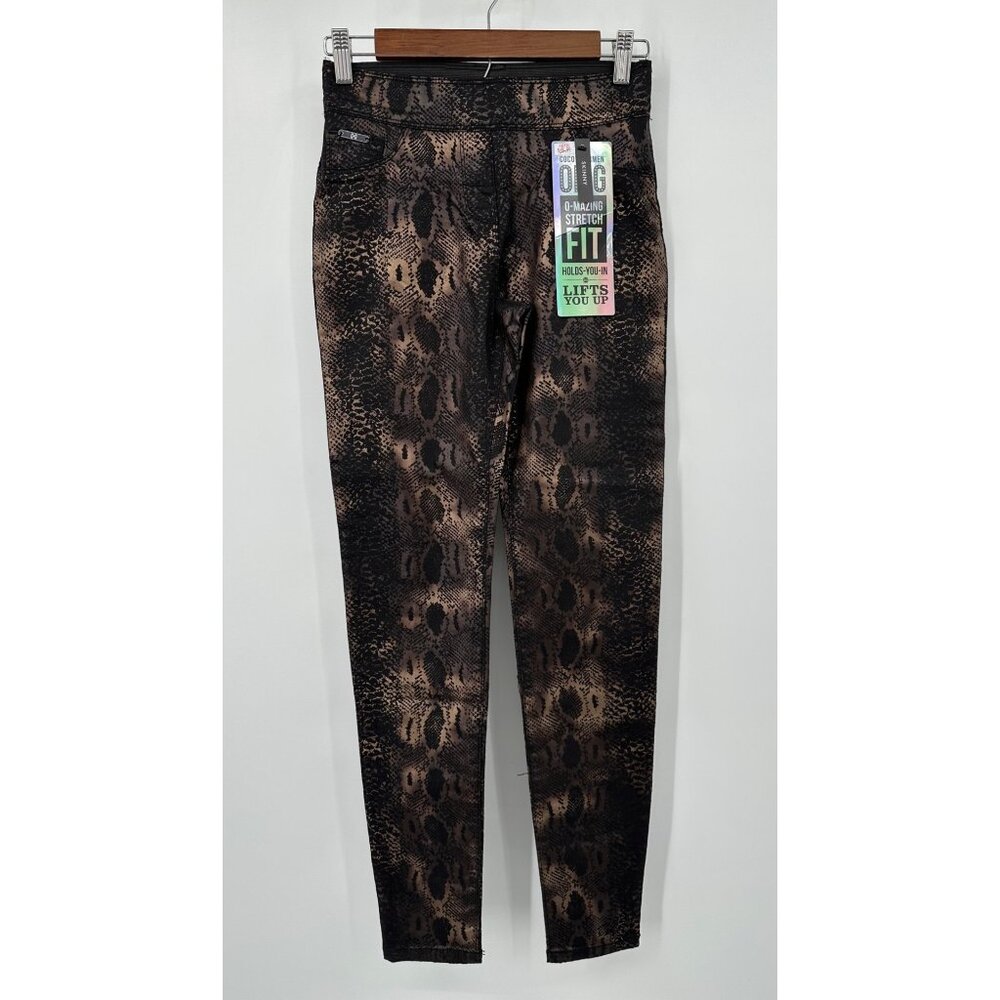 Coco + Carmen Skinny O Mazing Stretch Fit Pants Women Small Black Snake Print Ne